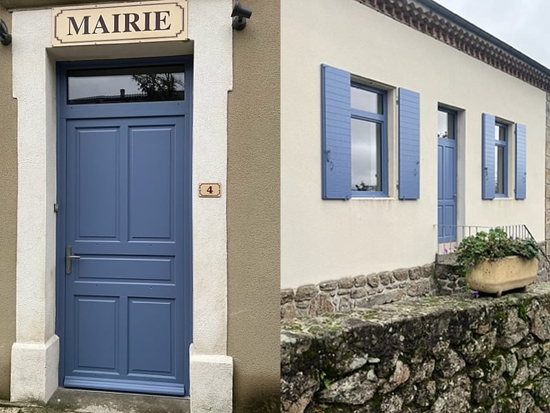 Menuiserie bois Naboco pour la mairie de Châteauneuf-de-Vernoux